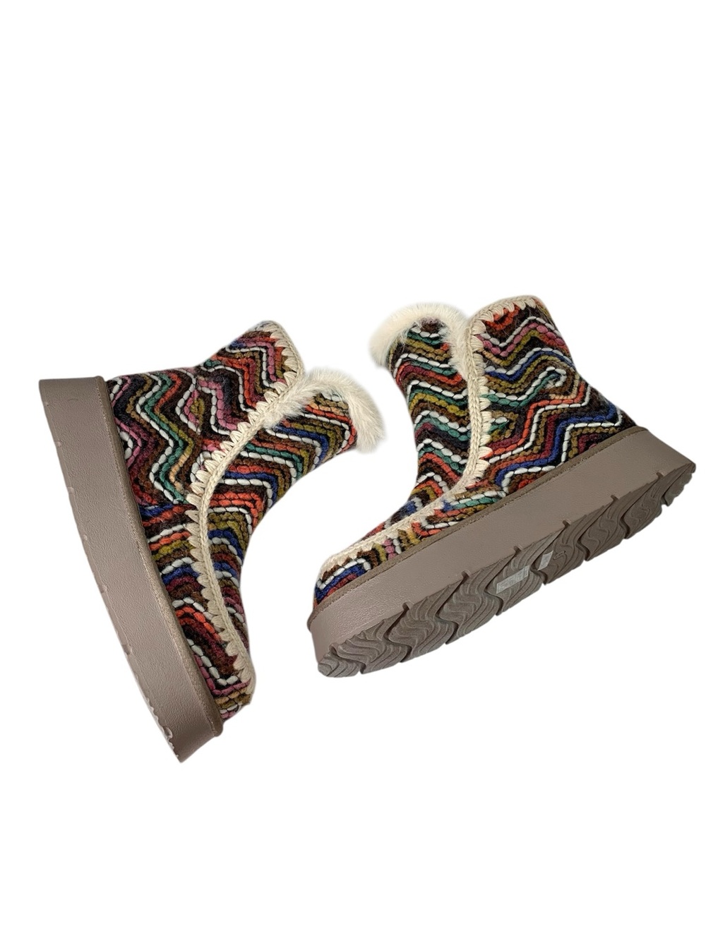 Oasis Society Faux Suede Fur Lined Shearling Trim Platform Winter Booties 9 NWOT - Picture 10 of 13